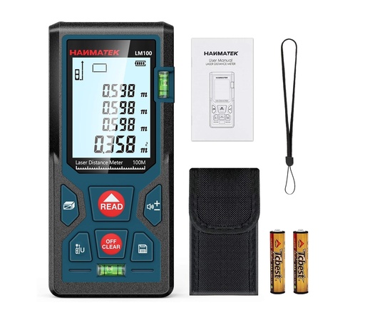 [MED-HAN-LM100] MEDIDOR / METRO LASER DE 100 MTS DE DISTANCIA REF. LM100 MARCA HANMATEK