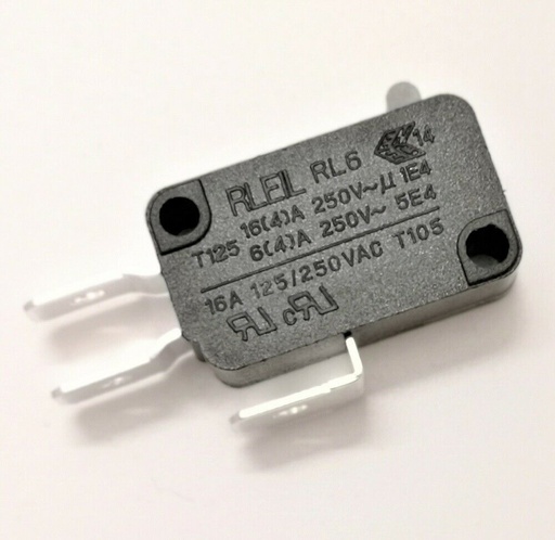 [MIC-RLE-21990] MICROSWITCH PIVOTE MINIAUTURA 16 A 250 VAC CONMUTABLE 16 X 27 M/M REF. 21990 MARCA RLE