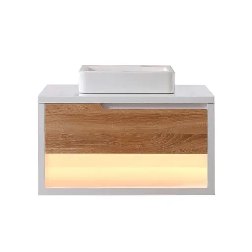 [MUE-UNI-MUE-34-LAV] MUEBLE PARA BAÑO EN MDF 80 CM X 53 CM X 43 CM CON LAVAMANO / BLANCO - CEDRO REF. MUE-34 MARCA UNIQUE
