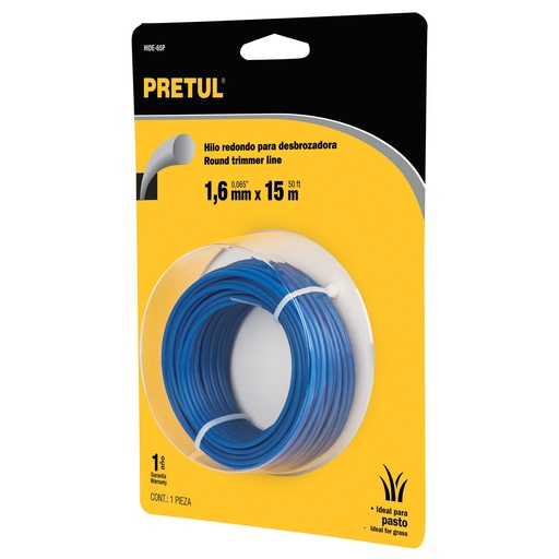 [NYL-PRE-20022] NYLON PARA PODADORA ELECTRICA DE 16 MM X 12 MTS MOD. HDE-65 REF. 20022 MARCA PRETUL