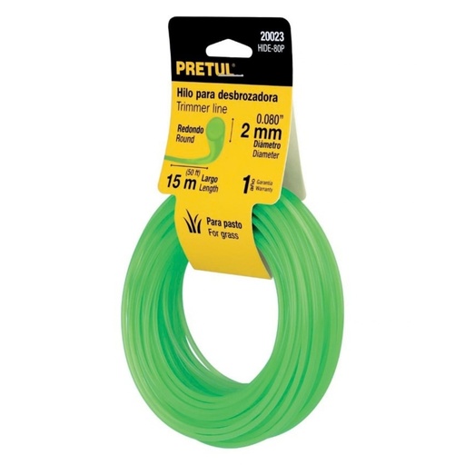 [NYL-PRE-20023] NYLON PARA PODADORA ELECTRICA DE 2 MM X 12 MTS MOD. HDE-80 REF. 20023 MARCA PRETUL