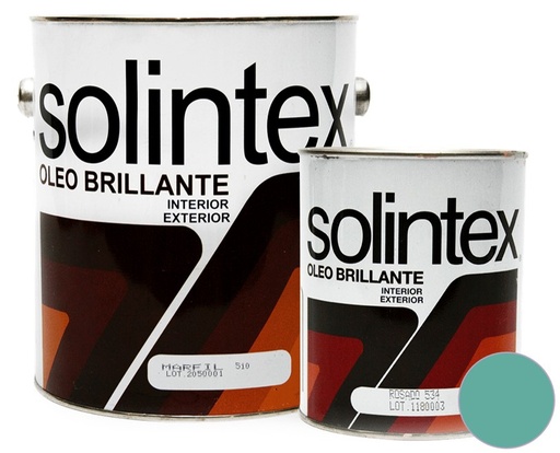 [OLE-SOL-546] PINTURA OLEO BRILLANTE COLOR 546 1 GL COLOR TURQUESA IMPERIAL MARCA SOLINTEX