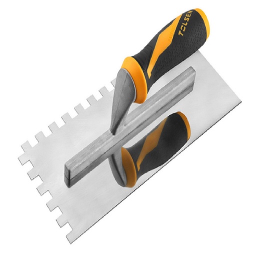 [PAL-TOL-41017] PALUSTRA-LLANA DENTADA ACERO 28CM X 12CM MANGO DE PLASTICO ABIERTO REF. 41017 MARCA TOLSEN