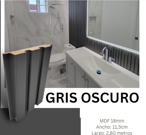 [PAN-AGT-GIZPS036] PANEL / PERFIL PARA PARED MADERA WALL PANEL INTERIOR 11CM X 2,80MT COLOR SUPER MATT DARK MARCA AGT