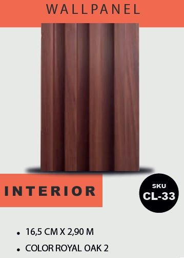 [PAN-MAC-CL-33] PANEL PARA PARED PLASTICO WALL PANEL INTERIOR 16,5 CM X 2,90 MTS COLOR ROYAL OAK 2 MACHIFERMA