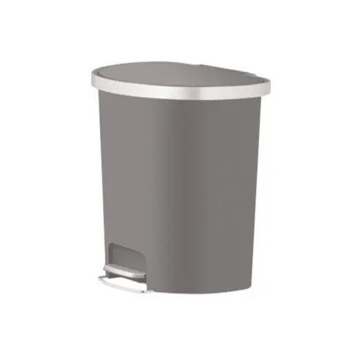 [PAP-EKO-PAP-724] PAPELERA SEMI-OVALADA DE 55 LTS EN ACERO INOXIDABLE GRIS REF. PAP-724 COD.EK-6221 MARCA EKO