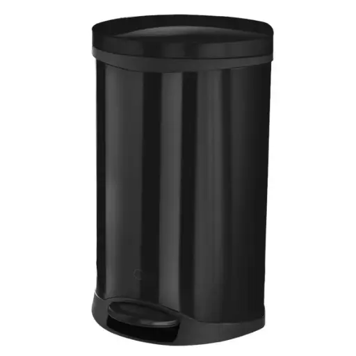 [PAP-QM-14.300.1040B] PAPELERA DE PEDAL BASURERA 6 LTS SERIE DELTA COLOR NEGRO BLACK MARCA QUALITY METAL