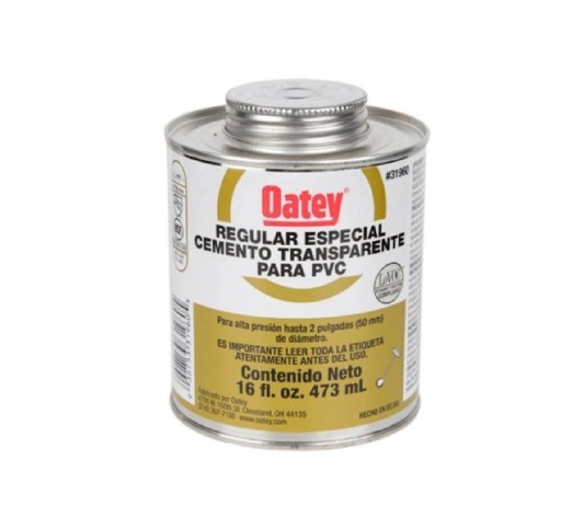 [PEG-OAT-PEG-772] SOLDADURA / PEGA CEMENTO TRANSPARENTE REGULAR PARA PVC 1/16 GL 237 ML REF. 310138 MARCA OATEY