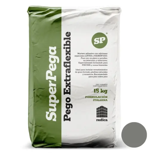 [PEG-SUP-EXT-GRIS-15K] PEGO GRIS EXTRA FLEXIBLE SACO 15 KG MARCA SUPER PEGA 