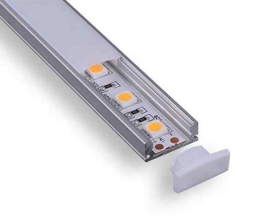 [PER-BAR-ILU.02.01] PERFIL DE ALUMINIO PLANO SUPERFICIAL PARA CINTA LED 1 MT REF. ILU.02.01 MARCA BARI