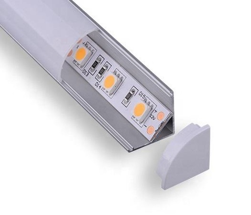 [PER-BAR-ILU.02.03] PERFIL DE ALUMINIO ESQUINERO PARA CINTA LED 1 MT REF. ILU.02.03 MARCA BARI