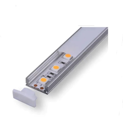 [PER-ILU-FX1663] PERFIL DE ALUMINIO SUPERFICIAL PLANO P/ CINTA LED 16X6MM 3 MT REF. FX1663 MARCA ILUMINAK