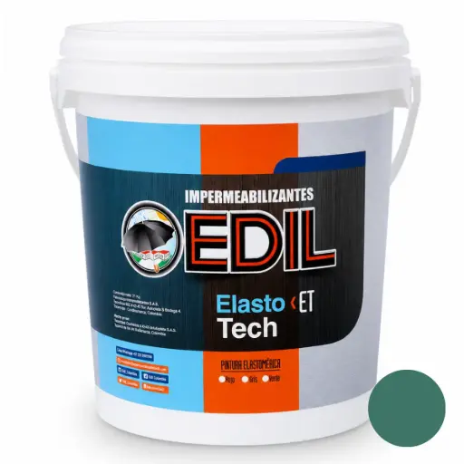 [PIN-EDI-35000503] PINTURA ELASTOMERICA ELASTOTECH PROTECCION P/MANTO VERDE CUÑETE 4,5 GL REF. 35000503 MARCA EDIL