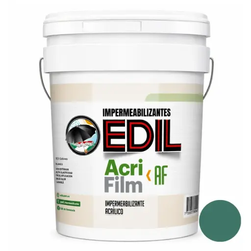 [PIN-EDI-36000503] PINTURA ELASTOMERICA ACRIFILM 10 IMPERMEABILIZANTE COLOR VERDE CUÑETE 4.5 GL REF.36000503 MARCA EDIL
