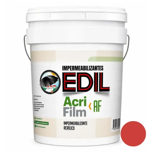 [PIN-EDI-36010503] PINTURA ELASTOMERICA ACRIFILM 10 IMPERMEABILIZANTE COLOR ROJO CUÑETE 4.5 GL REF. 36010503 MARCA EDIL