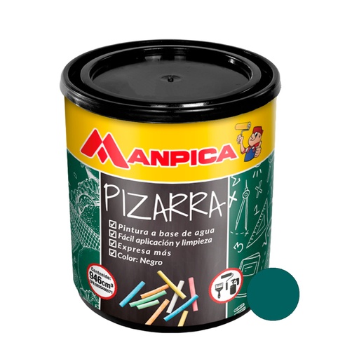 [PIN-MAN-CPP-500-04] PINTURA PARA PIZARRA COLOR VERDE 1/4 GL REF. CPP-500-04 MARCA MANPICA
