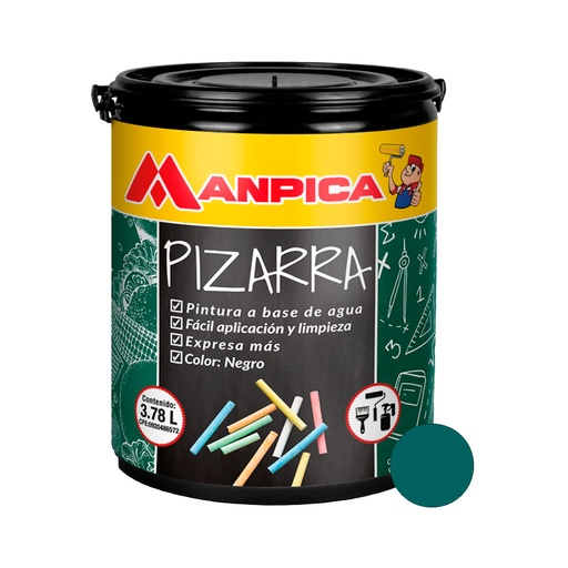 [PIN-MAN-CPP-500-10] PINTURA PARA PIZARRA COLOR VERDE 01 GL REF. CPP-500-01 MARCA MANPICA