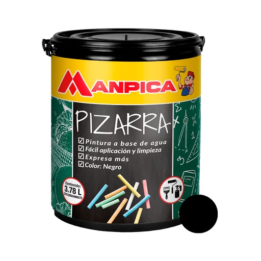 [PIN-MAN-CPP-800-10] PINTURA PARA PIZARRA COLOR NEGRO 01 GL REF. CPP-800-01 MARCA MANPICA