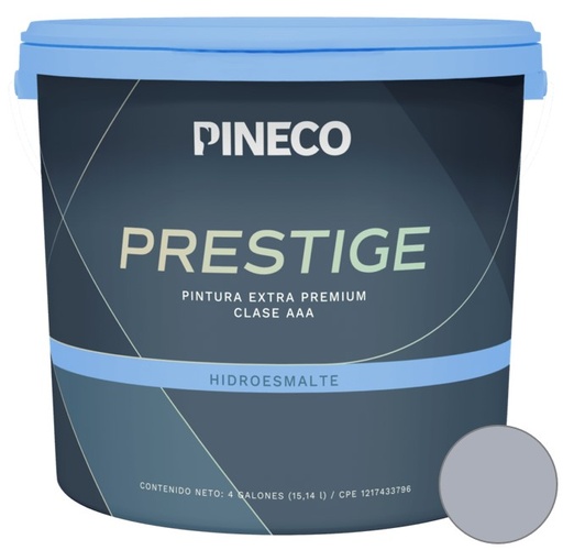 [PIN-PIN-HDR4903E1G] PINTURA HIDROESMALTE SATINADO PRESTIGE CLASE "A" COLOR GRIS ROMANO 1GL REF. HDR4903E1G MARCA PINECO