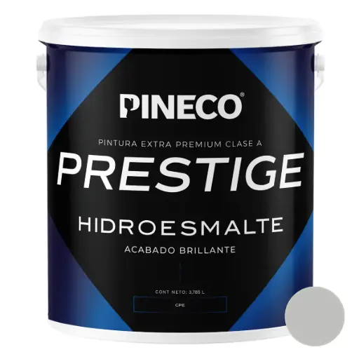 [PIN-PIN-HDR6203E1G] PINTURA HIDROESMALTE SATINADO PRESTIGE CLASE "A" COLOR GRIS META 1GL MARCA PINECO