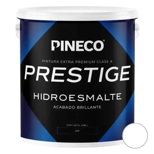 [PIN-PIN- HDR0301E1G] PINTURA HIDROESMALTE SATINADO PRESTIGE CLASE "A" COLOR BLANCO 1GL REF. HDR0301E1G MARCA PINECO