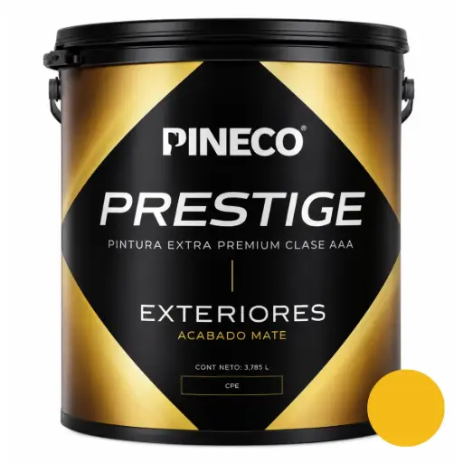 [PIN-PIN-PRS460.AMA] PINTURA DE CAUCHO MATE PRESTIGE EXT. CLASE A 1GL COLOR AMARILLO MOSTARDA REF.PRS6801A3G MARCA PINECO