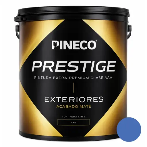 [PIN-PIN-PRS460.AZUL] PINTURA DE CAUCHO MATE PRESTIGE EXT. CLASE A 01 GL COLOR AZUL COBALTO REF. PRS460 / PRS3901A3G MARCA PINECO