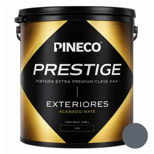 [PIN-PIN-PR6501A3G] PINTURA DE CAUCHO MATE PRESTIGE EXT. CLASE A 01 GL COLOR GRIS LAVA REF.PRS6501A3G MARCA PINECO