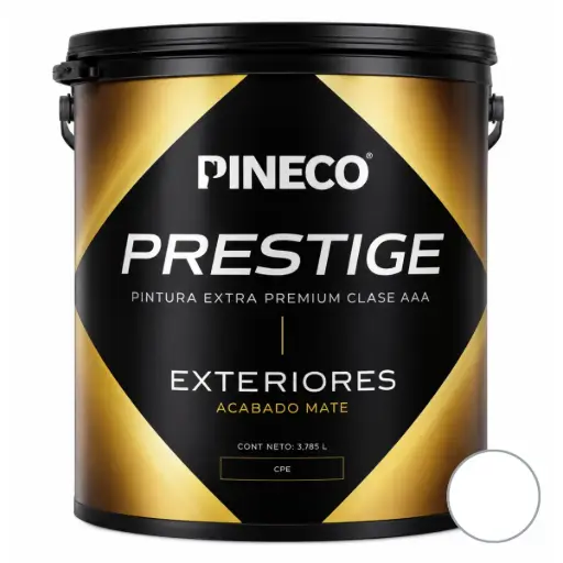 [PIN-PIN-PRS4601A3P] PINTURA DE CAUCHO MATE PRESTIGE EXT. CLASE A 4 GL COLOR ( PAILA ) BLANCO ASSOLUTO REF.PRS4601A3P PINECO