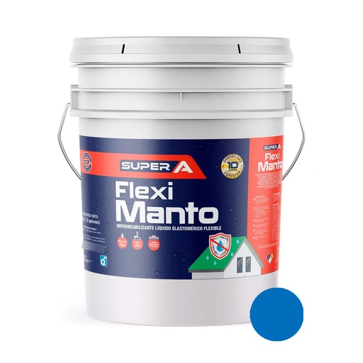 [PIN-SUP-1001004] PINTURA ELASTOMERICA IMPERMEABILIZANTE FLEXI MANTO CUÑETE 5 GL (18.92 L) AZUL REF. 1400101001004 MARCA SUPER A