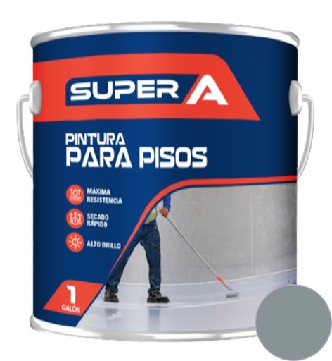 [PIN-SUP-101008] PINTURA PARA PISOS LISA 1 GL ( 3.78 LTS ) COLOR GRIS REF. 01200100101008 COD. 002035 MARCA SUPER A