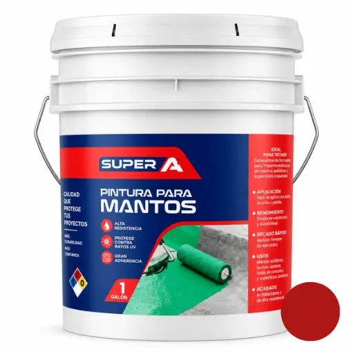 [PIN-SUP-PM-102015] PINTURA PARA MANTO CUÑETE ( 15,14 L ) 4GL COLOR ROJO REF. 00300100102015 MARCA SUPER A