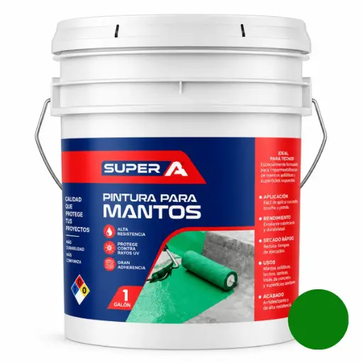 [PIN-SUP-PM-102016] PINTURA PARA MANTO CUÑETE ( 15,14 L ) COLOR VERDE REF. 00300100102016 MARCA SUPER A