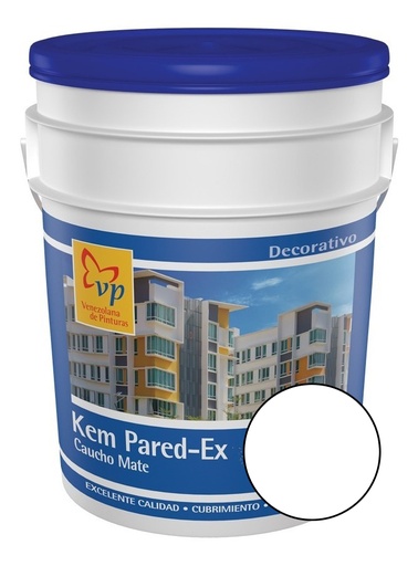[PIN-VP-10264253] PINTURA DE CAUCHO CLASE A MOD KEM PARED-EX COLOR BLANCO CUÑETE 5 GL REF.10264253 MARCA VP