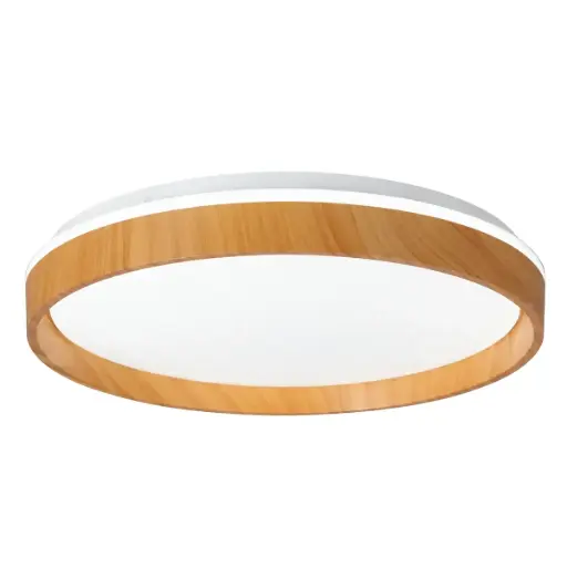 [PLA-LUC-S-605M-G] PLAFON DECORATIVO LED REDONDA 46 W 50CM DIMERIZABLE COLOR BLANCO- MADERA REF.S-605M-G MARCA LUCERNA