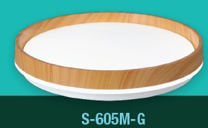 [PLA-LUC-S-605M-G] PLAFON DECORATIVO LED REDONDA 46 W 50CM DIMERIZABLE COLOR BLANCO- MADERA REF.S-605M-G MARCA LUCERNA