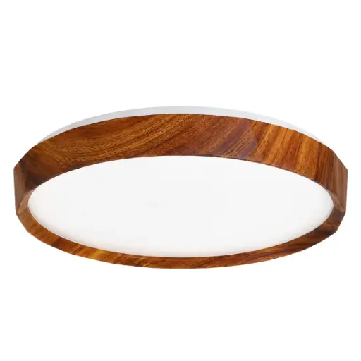 [PLA-LUC-S-608M-G] PLAFON DECORATIVO LED ROMA REDONDA 46 W 50CM DIMERIZABLE COLOR BLANCO- MADERA CAOBA REF.S-608M-G MARCA LUCERNA
