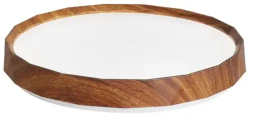 [PLA-LUC-S-608M-G] PLAFON DECORATIVO LED ROMA REDONDA 46 W 50CM DIMERIZABLE COLOR BLANCO- MADERA CAOBA REF.S-608M-G MARCA LUCERNA