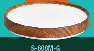 [PLA-LUC-S-608M-G] PLAFON DECORATIVO LED ROMA REDONDA 46 W 50CM DIMERIZABLE COLOR BLANCO- MADERA CAOBA REF.S-608M-G MARCA LUCERNA