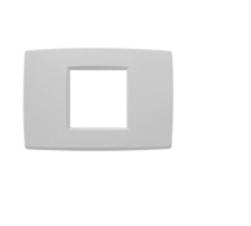 [PLA-VIM-09647.11] PLACA 2 MODULOS CENTRALES TECNOPOLIMERO NEVE COLOR PLATA MATE REF. 09647.11 MARCA VIMAR