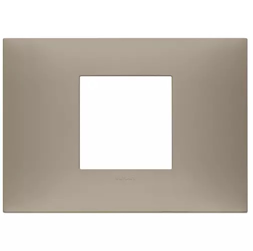 [PLA-VIM-09672.12] PLACA 2 MODULOS CENTRALES TECNOPOLIMERO SERIE NEVE UP COLOR TORTORA BLANCO REF. 09672.12 MARCA VIMAR