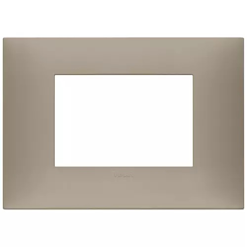 [PLA-VIM-09673.12] PLACA 3 MODULOS CENTRALES TECNOPOLIMERO SERIE NEVE UP COLOR TORTORA MATE REF. 09673.12 MARCA VIMAR