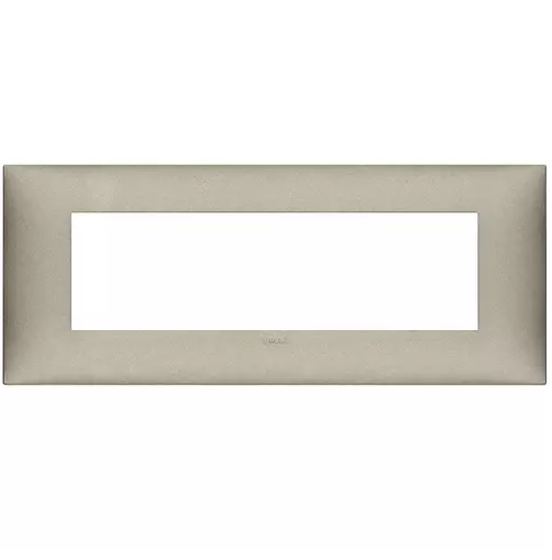 [PLA-VIM-09677.23] PLACA 7 MODULOS CENTRALES TECNOPOLIMERO NEVE UP COLOR TITANIO MATE REF. 09677.23 MARCA VIMAR