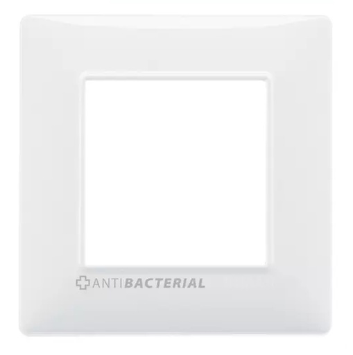 [PLA-VIM-14642.AB.01] PLACA 2 MODULOS CENTRAL TECNOPOLIMERO ANTIBACTERIAL BLANCO REF. 14642.AB.01 SERIE PLANA MARCA VIMAR