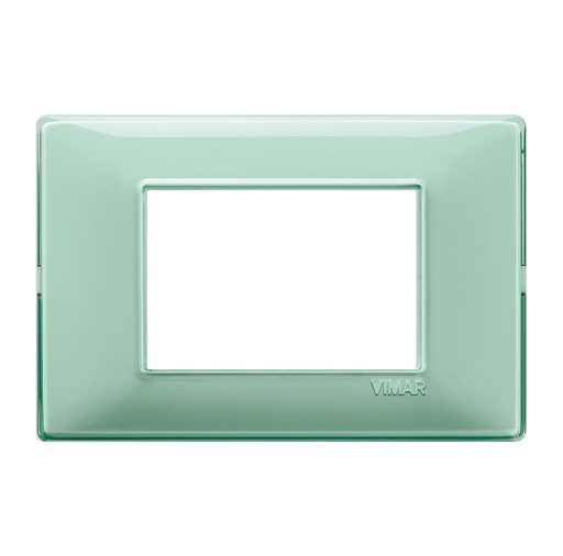 [PLA-VIM-14653.44] PLACA 3 MODULOS CENTRALES TECNOPOLIMERO PLANA COLOR REFLEX MENTA REF-14653.44 MARCA VIMAR