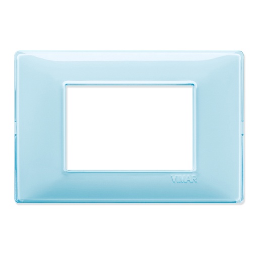 [PLA-VIM-14653.45] PLACA 3 MODULOS CENTRALES TECNOPOLIMERO PLANA COLOR REFLEX AGUA REF-14653.45 MARCA VIMAR