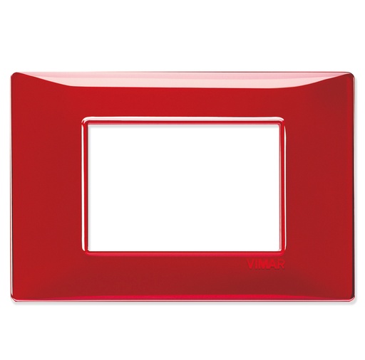 [PLA-VIM-14653.51] PLACA 3 MODULOS CENTRALES TECNOPOLIMERO PLANA COLOR REFLEX RUBI REF-14653.51 MARCA VIMAR