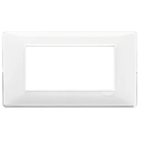 [PLA-VIM-14654.41] PLACA 4 MODULOS CENTRALES TECNOPOLIMERO PLANA COLOR REFLEX NIEVE REF.14654.41 MARCA VIMAR