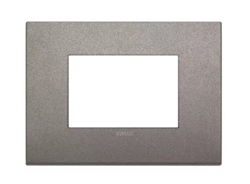 [PLA-VIM-19653.04] PLACA 3 MODULOS CENTRALES CLASSIC METAL TITANIO MATE SERIE ARKE REF. 19653.04MARCA VIMAR
