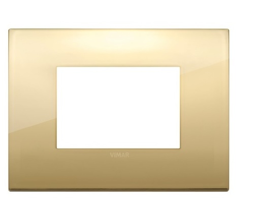 [PLA-VIM-19653.07] PLACA 3 MODULOS CENTRALES CLASSIC METAL ORO SERIE ARKE REF. 19653.07 MARCA VIMAR